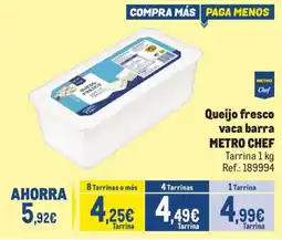 Makro Metro Chef queijo fresco vaca barra oferta