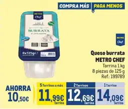 Makro Metro Chef queso burrata oferta