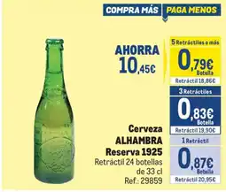 Makro Cerveza Alhambra Reserva 1925 oferta