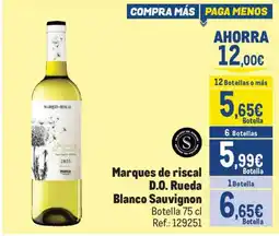 Makro Marques de riscal D.O. Rueda Blanco Sauvignon oferta