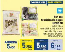 Makro Meng Fu pan bao tradicional o negro oferta