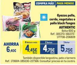 Makro Gyozas pollo, cerdo, vegetales o pollo black fungus oferta
