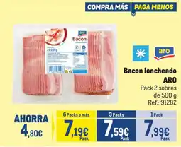 Makro Aro bacon loncheado oferta