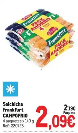 Makro Campofrio salchicha frankfurt oferta
