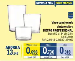 Makro Metro Professional vaso tensionado pinta o sidra oferta
