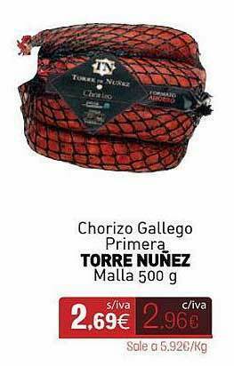 Cuevas Cash Chorizo Gallego Primera Torre Nuñez Malla oferta
