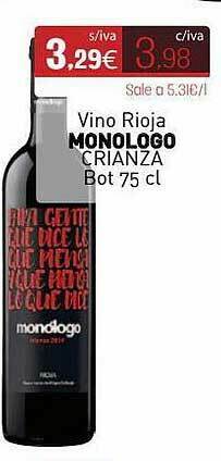 Cuevas Cash Vino Rioja Monologo Crianza oferta