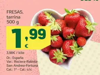 HiperDino Fresas tarrina 550g oferta