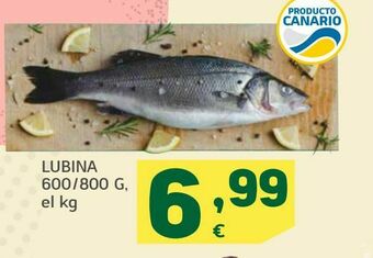HiperDino Lubina 600/800 g el kg oferta