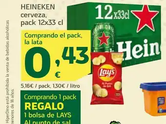 HiperDino Cerveza pack 12x33 cl , heineken oferta