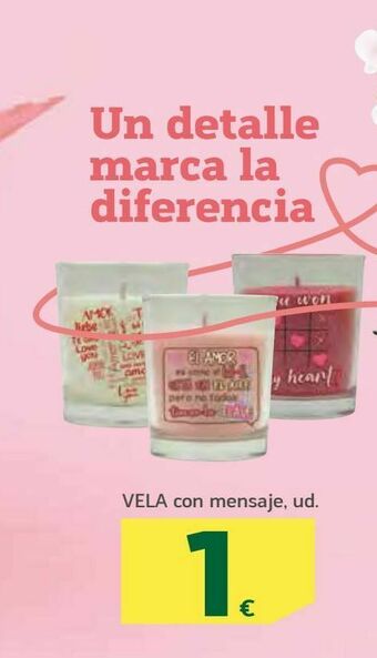 HiperDino Vela con mensaje oferta