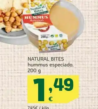 HiperDino Hummus especiado , 200g natural bites oferta