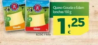 HiperDino Queso gouda o edam lonchas 150 g castillo de holanda oferta