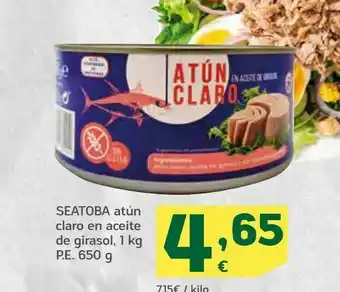 HiperDino Atún claro en aceite de girasol , 1kg p.e. 650g oferta