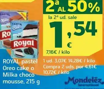 HiperDino Pastel oreo cake o milka choco mousse , 215 g royal oferta