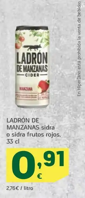 HiperDino Sidra o sidra de frutos rojos 33cl. ladrón de manzanas oferta