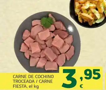 HiperDino Carne de cochino troceada/carne fiesta , el kg oferta