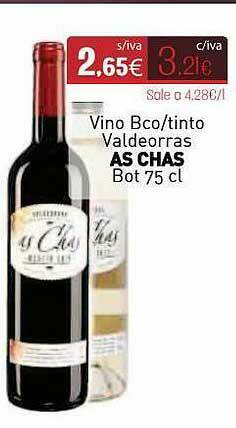 Cuevas Cash Vino Bco Tinto Valdeorras As Chas oferta