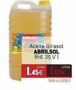 Cuevas Cash Aceite Girasol Abrilsol Bid. oferta