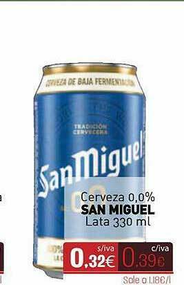 Cuevas Cash Cerveza 0,0% San Miguel oferta
