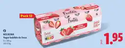 Lidl Milbona yogur bebible de fresa oferta