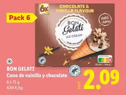 Lidl Bon gelati cono de vainilla y chocolate oferta