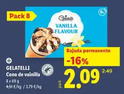 Lidl Gelatelli cono de vainilla oferta