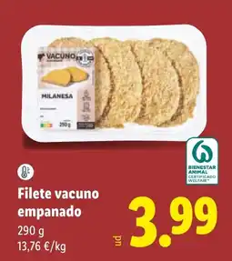 Lidl Vacuno filete vacuno empanado oferta