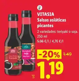 Lidl Vitasia salsas asiáticas picantes oferta