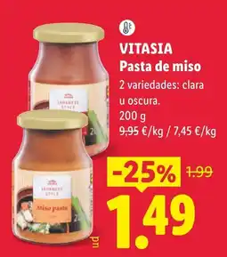 Lidl Vitasia pasta de miso oferta