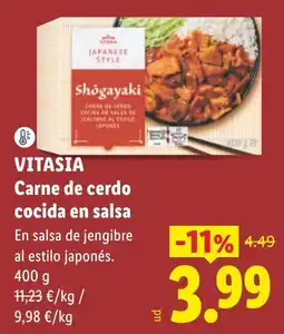 Lidl Vitasia carne de cerdo cocida en salsa oferta