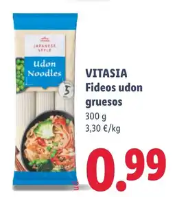 Lidl VITASIA fideos udon gruesos oferta