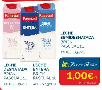 Pascual leche semidesnatada brick
