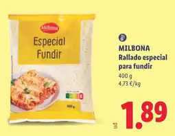 Lidl Milbona rallado especial para fundir oferta