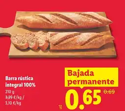 Lidl Barra rústica integral 100% oferta