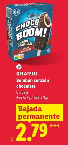 Lidl Gelatelli bombón corazón chocolate oferta