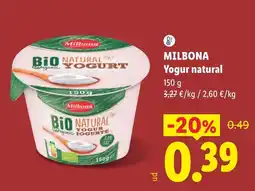 Lidl Milbona yogur natural oferta