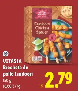 Lidl VITASIA brocheta de pollo tandoori oferta