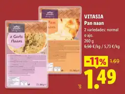Lidl VITASIA Pan naan oferta