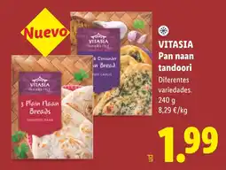 Lidl VITASIA Pan naan tandoori oferta