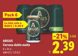 Lidl Argus cerveza doble malta oferta