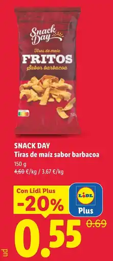 Lidl Snack Day tiras de maíz sabor barbacoa oferta