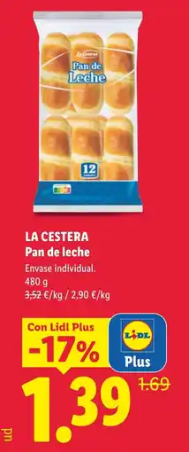 Lidl La Cestera pan de leche oferta
