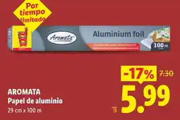 Lidl Aromata papel de aluminio oferta