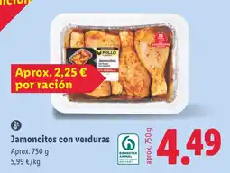 Lidl Pollo jamoncitos con verduras oferta