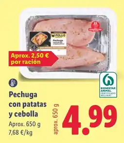 Lidl Pollo pechuga con patatas y cebolla oferta