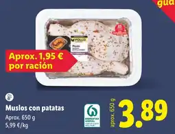 Lidl Pollo muslos con patatas oferta