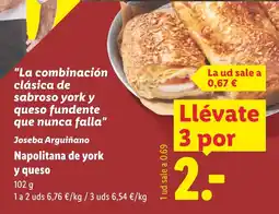Lidl Joseba Arguñano napolitana de york y queso oferta