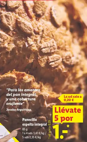 Panecillo espelta integral