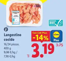 Lidl Langostino cocido oferta